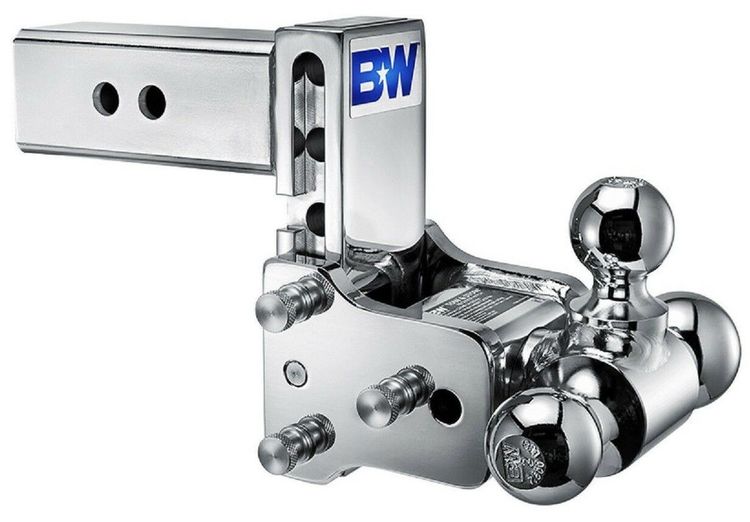 B&W Tow & Stow Chrome 5″ Adjustable Tri-Ball Ball Mount for 2-1/2″ Receivers TS20048C